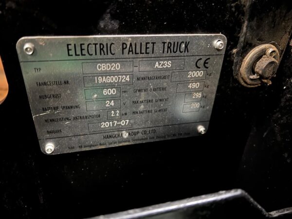 Hancha Schnellläufer / 2x verfügbar / Elektrohubwagen Bj. 2017 / TOP ZUSTAND – Bild 5