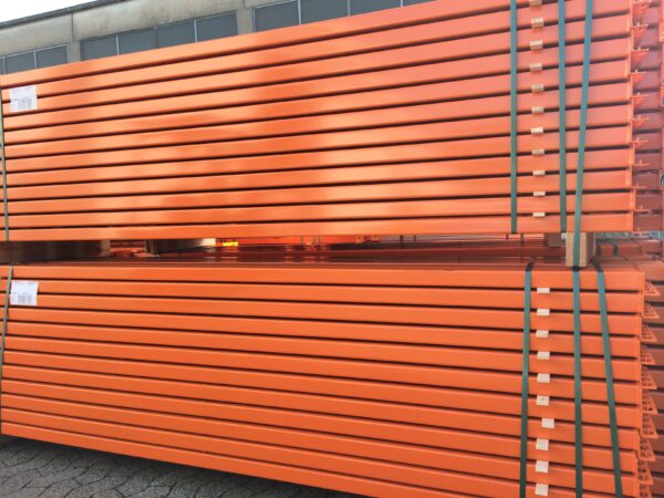 Stow Regalsystem PLFB13/ 330x Rahmen Höhe 11.250mm / Tiefe 1.100mm / Feldlast max. 12.000kg / 3000x Traversen PNB0443 (130x50) Länge 2.700mm / 3.000Kg Fachlast / RAL2004 reinorange / 5400 Stellplätze – Bild 5