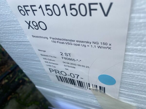 Essertec Flachdachfenster 150x150 Artikelnummer 6FF150150FVX90 – Bild 3