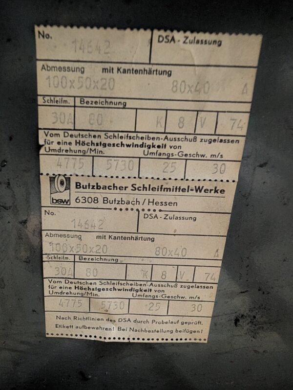 Werkzeugschleifmaschine Feinmechanik GmbH – Modell SOE/66-611 – Bild 9