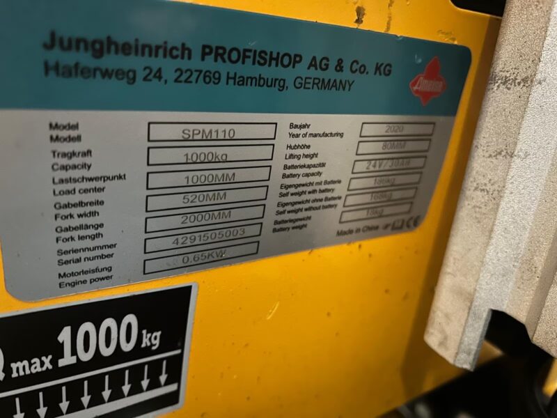 Jungheinrich Niederhubwagen SPM110 | Tragkraft 1.000 kg | Gebraucht