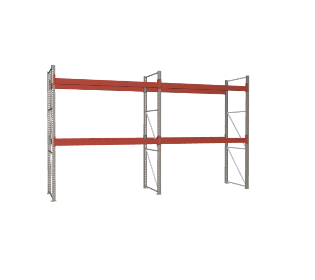 Meta Palettenregal MULTIPAL | 90 Stellplätze | Höhe 3.300 mm | Neu