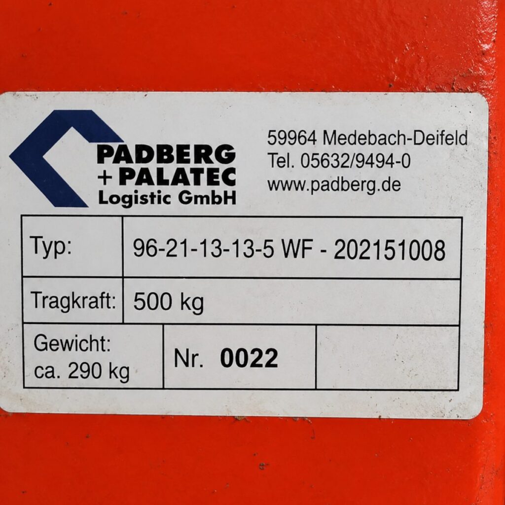 PADBERG + PALATEC Trolley | Length 2,080 mm | Height 500 mm | Used, image 2 of 2