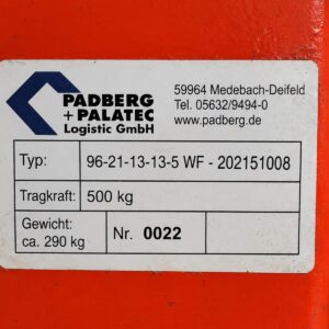 PADBERG + PALATEC Trolley | Length 2,080 mm | Height 500 mm | Used, image 2 of 2