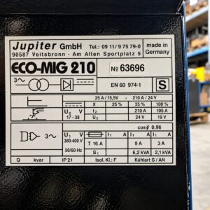 Jupiter GmbH ECO-MIG 210 welding machine | Used, image 3 of 3