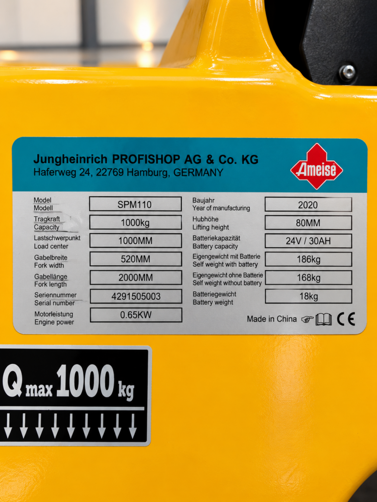Jungheinrich Niederhubwagen SPM110 | Hubhöhe 80 mm | Gebraucht