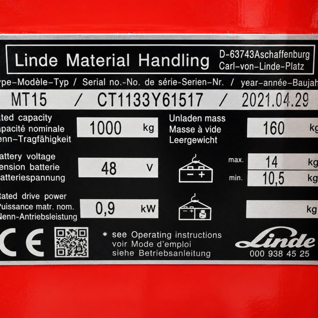Linde MT 15 low-lift pallet truck | Lift height 200 mm | Capacity 1,000 kg | Used, image 3 of 3